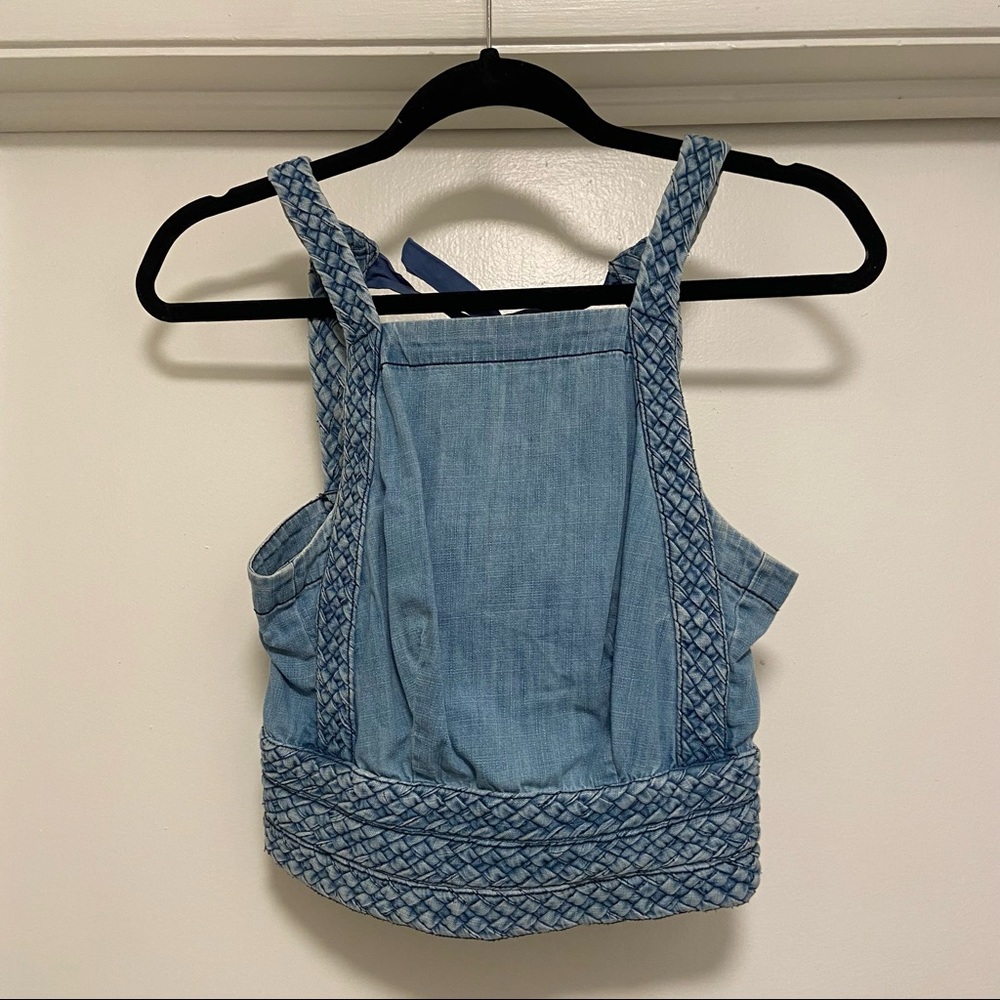 Maeve cropped denim tank